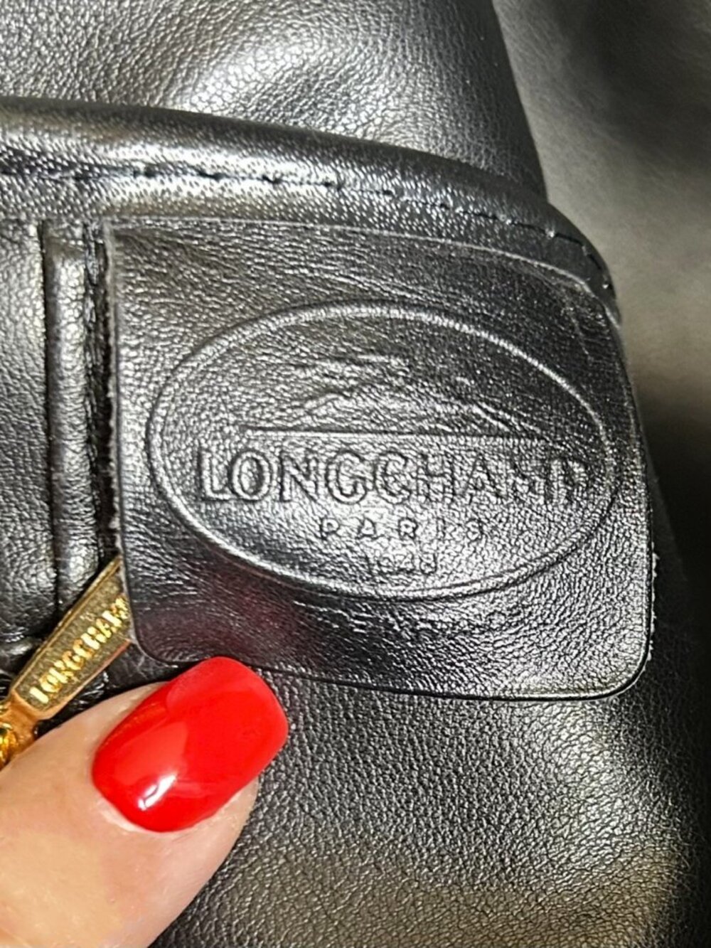 LONGCHAMP Roseau Leather Tote, Black - Picture 8 of 14